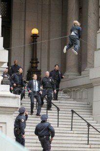 Denis Leary on set in New York