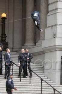 Denis Leary on set in New York