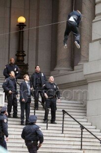 Denis Leary on set in New York