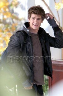 Andrew Garfield on set in New York