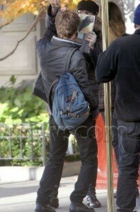 Andrew Garfield on set in New York