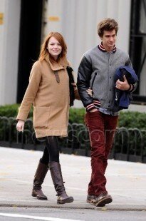 THE AMAZING SPIDER COUPLE?? Emma Stone and Andrew Garfield are seen taking a romantic stroll in New York City