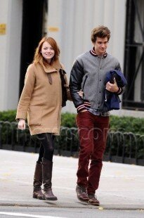 THE AMAZING SPIDER COUPLE?? Emma Stone and Andrew Garfield are seen taking a romantic stroll in New York City