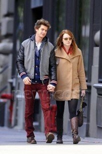 THE AMAZING SPIDER COUPLE?? Emma Stone and Andrew Garfield are seen taking a romantic stroll in New York City