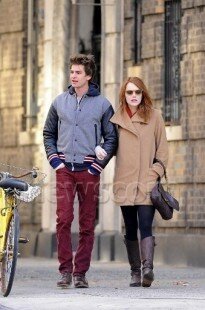 THE AMAZING SPIDER COUPLE?? Emma Stone and Andrew Garfield are seen taking a romantic stroll in New York City