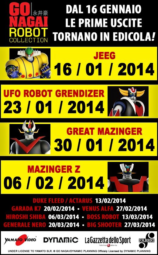 go nagai robot collection gennaio 2014